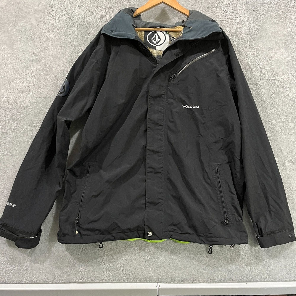 Volcom L Gore-Tex Snowboard Ski Jacket Black Mens Large G0751304 Waterproof READ